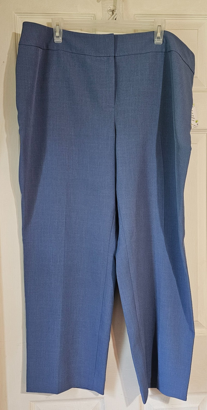 Kasper Womens 18W Blue Heron Straight Leg Dress Pants Stretch NWT $89
